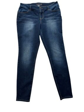Maurices Jeans, Large, Skinny, Jeggings, Dark Wash Indigo, Faded Denim